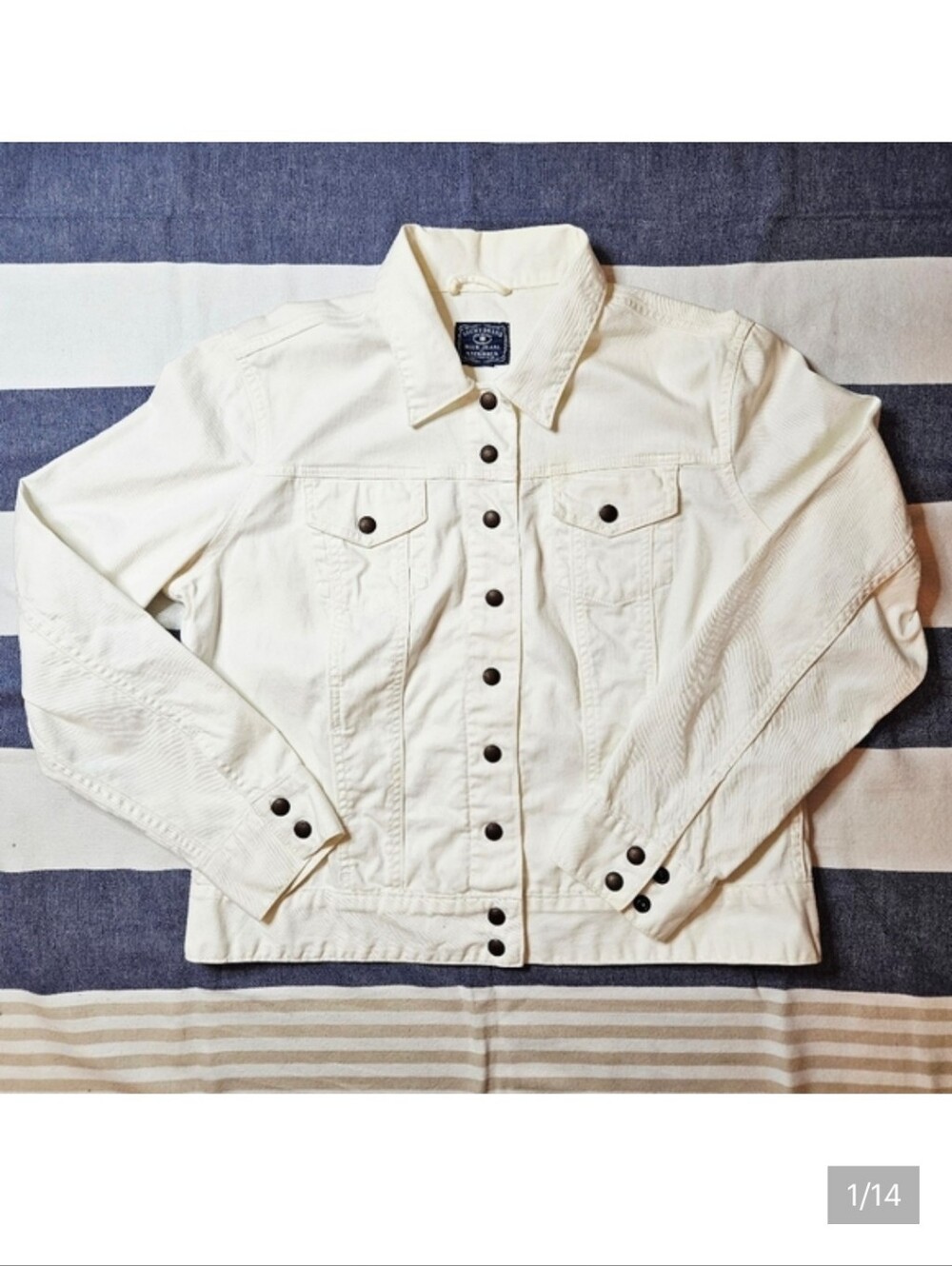Lucky Brand Sabrina White Denim Jacket Large